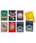 Bismark Pack de 24 Tarjetas de Felicitacion Navideña con Sobre Dorado - Tamaño Tarjeta 11.5x17cm - Diseños Variados con Foil y C