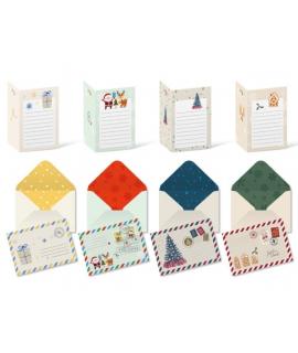 Bismark Pack de 24 Tarjetas de Felicitacion Navideña con Sobre - Tamaño Tarjeta 11.5x17.5cm - Diseños Variados
