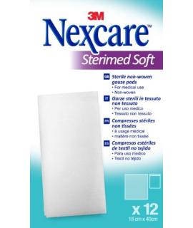 Nexcare Sterimed Pack de 12 Compresas de Gasa No Tejida - 18x40cm - Esteril - Transpirables - Color Blanco