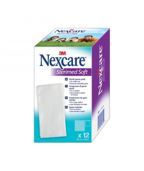 Nexcare Sterimed Pack de 12 Compresas de Gasa No Tejida - 36x40cm - Esteril - Transpirables - Hipoalergenicas - Color Blanco