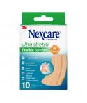 Nexcare Flexible Comfort Finger Pack de 10 Apositos para Heridas - 6x10cm - Elastico - Resistente al Agua - Color Piel