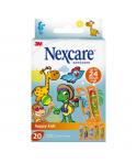 Nexcare Happy Kids Pack de 20 Apositos para Heridas - 19x72mm - Transpirables - para Pieles Delicadas - Color Estampado Infantil