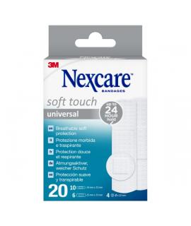 Nexcare Universal Soft Touch Pack de 20 Apositos Surtidos - Transpirable - Tacto Agradable - Color Blanco