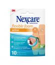 Nexcare Active Flexible Foam Pack de 10 Apositos Surtidos - Transpirable - Resistente al Agua - Color Piel