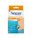 Nexcare Flexible Foam Maxi Active Pack de 5 Apositos para Heridas - 50x101mm - Flexibles - Transpirable - Resistente al Agua - C