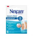 Nexcare Aqua Clear Waterproof Pack de 6 Apositos Surtidos - Impermeable - Resistente al Agua - Color Transparente