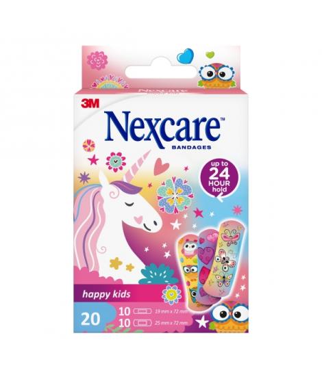 Nexcare Happy Kids Magic Pack de 20 Apositos Surtidos - Transpirables - para Pieles Delicadas - Color Estampado Infantil