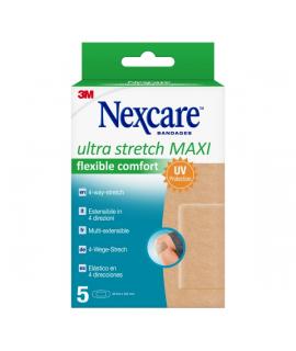 Nexcare Ultra Stretch Maxi Pack de 5 Apositos para Heridas - 50x101mm - Elastico - Transpirable - Color Piel