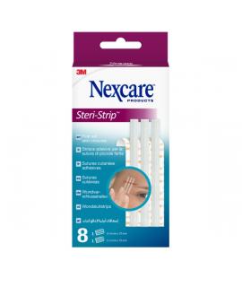 Nexcare Steri-Strip Pack de 8 Suturas Cutaneas Surtidas - Adhesivas - Transpirable - Color Blanco