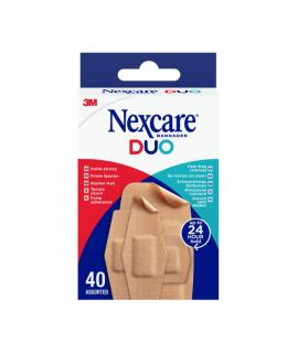 Nexcare Duo Pack de 40 Apositos Surtidos - Retirada Sin Dolor - Transpirables - Resistente al Agua - Color Piel
