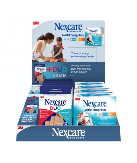 Nexcare Coldhot Therapy Expositor de 12 Unidades de Termoterapia + Apositos - Colores Surtidos