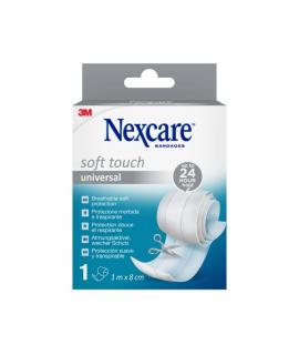 Nexcare Universal Flexible Textile Aposito para Cortar - 1m x 8cm - Transpirable - Tacto Agradable - Color Blanco