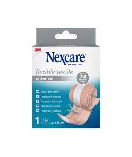 Nexcare Universal Flexible Textile Aposito para Cortar - 1m x 6 cm - Transpirable - Elastico - Color Piel