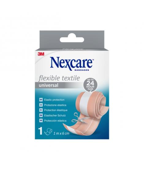 Nexcare Universal Flexible Textile Aposito para Cortar - 1m x 6 cm - Transpirable - Elastico - Color Piel