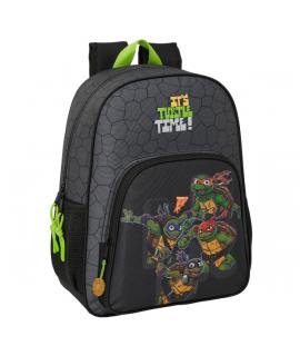 Safta Tortugas Ninja Mochila Infantil - Adaptable a Carro - Asa de Mano - Bolsillos Laterales - 33x42x14cm - Color Negro