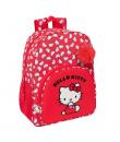 Safta Hello Kitty "Iconic" Mochila Infantil - Adaptable a Carro - Asa de Mano - Bolsillos Laterales - 33x42x14cm - Color Rojo