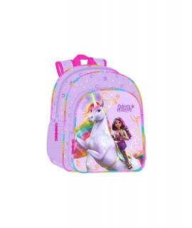 Safta Unicorn Academy Mochila Infantil - Adaptable a Carro - Asa de Mano - Bolsillos Laterales - 33x42x14cm - Color Lila