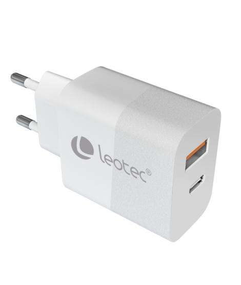 Leotec Cargador Universal 30W GAN - 1USB-C PD + 1USB-A - Color Blanco