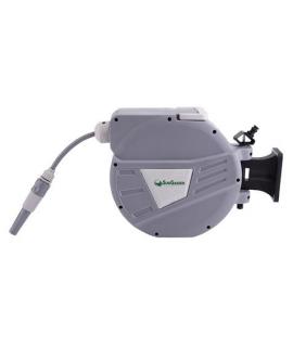 Sungarden SG0164 Manguera 10 Metros - Recogedor Automatico con Guia - Soporte Para Instalacion en Pared - Giro 180 - Color Gris