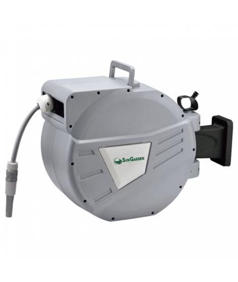 Sungarden SG0166 Manguera 30 Metros - Recogedor Automatico con Guia - Funcion de Retraccion Lenta - Soporte Para Instalacion en 