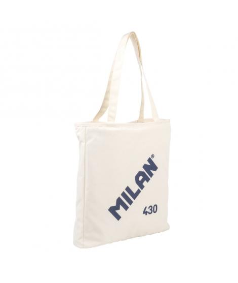 Milan Coleccion 430 Bolso Shopper 7.5L - Tamaño 38x36x6,5cm - Asa Larga 27cm - Tejido 'ripstop' - Color Beige