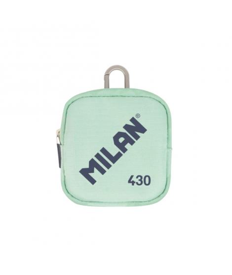 Milan Coleccion 430 Monedero Pequeño - Tamaño Monedero 10,3x10x2,5cm - Cierre de Cremallera - Mosqueton de Aluminio - Color Verd