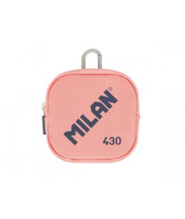 Milan Coleccion 430 Monedero Pequeño - Tamaño Monedero 10,3x10x2,5cm - Cierre de Cremallera - Mosqueton de Aluminio - Color Rosa