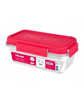 Milan Coleccion Nata 624 Fiambrera Hermetica de Tritan Rectangular 1.2L - Apta para Microondas, Lavavajillas y Congelador - Libr