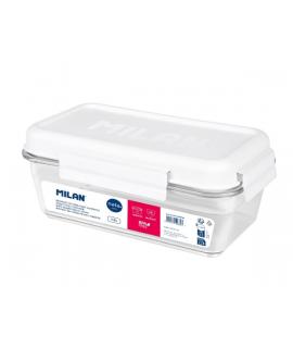 Milan Coleccion Nata 624 Fiambrera Hermetica de Tritan Rectangular 1.2L - Apta para Microondas, Lavavajillas y Congelador - Libr
