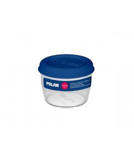 Milan Coleccion Nata 624 Fiambrera Hermetica de Tritan Redonda 0.5L - Apta para Microondas, Lavavajillas y Congelador - Libre de
