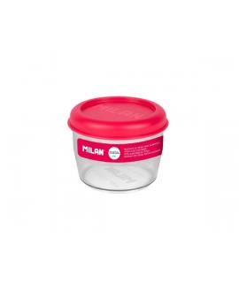 Milan Coleccion Nata 624 Fiambrera Hermetica de Tritan Redonda 0.5L - Apta para Microondas, Lavavajillas y Congelador - Libre de
