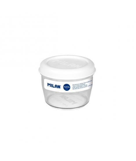 Milan Coleccion Nata 624 Fiambrera Hermetica de Tritan Redonda 0.5L - Apta para Microondas, Lavavajillas y Congelador - Libre de
