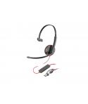 Plantronics/Poly Blackwire C3210 USB-C/USB-A Auricular Monoaural con Microfono - Almohadilla Acolchada - Controles en Cable