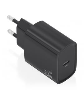 Aisens Cargador GaN 30W - USB-C PD3.0 - Tecnologia AI para Detectar Protocolo y Velocidad de Carga - Color Negro