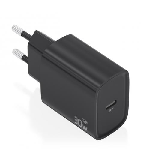Aisens Cargador GaN 30W - USB-C PD3.0 - Tecnologia AI para Detectar Protocolo y Velocidad de Carga - Color Negro