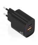 Aisens Cargador GaN 30W - USB-C PD3.0 - Tecnologia AI para Detectar Protocolo y Velocidad de Carga - Color Negro