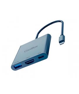 CoolBox MiniDock C31 USB-C - 1x HDMI 4K, 1x USB 3.2 Gen1, 1x USB-C PD - Compatible con PC, MAC y Consolas - Aluminio - Color Gri