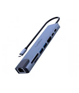 CoolBox MiniDock C81 USB-C - 1x HDMI 4K, 2x USB 3.2 Gen1, 1x USB-C PD, 1x USB-C, 1x SD, 1xMicroSD/TF, 1x RJ45 10/100/1000 - Comp