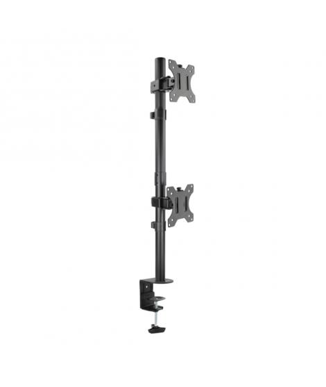 Tooq Soporte de Mesa para 2 Monitores en Vertical de 13"-32" - Giratorio e Inclinable - Peso Max 8kg x Brazo - VESA 100x100mm
