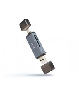 Tooq Lector de Tarjetas USB-C y USB-A - Compatible con SD, Micro SD y TF - Color Gris