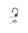 Plantronics/Poly Blackwire C3315 3,5mm y USB-C Auricular Monoaural con Microfono - Almohadilla Acolchada - Controles en Cable - 