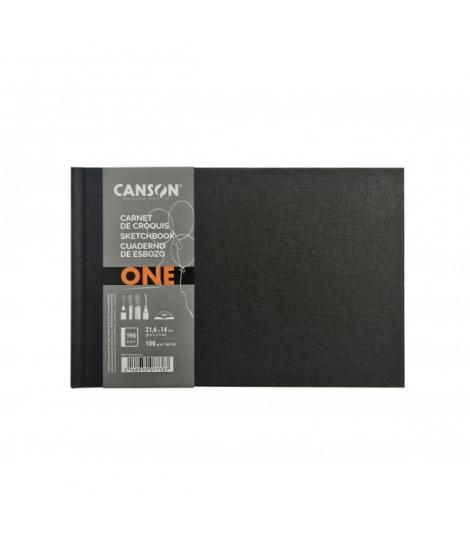 Canson Sketch One Cuaderno Apaisado con 98 Hojas - 21.6x14cm - 100g - Grano Fino - Color Blanco