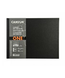 Canson Sketch One Cuaderno Apaisado con 98 Hojas - 27.9x21.6m - 100g - Grano Fino - Color Blanco