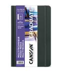 Canson Graduate Mix Media Cuaderno - 36 Hojas de 14x21.6cm - 200g - Grano Fino - Color Blanco