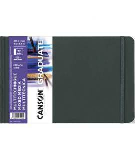 Canson Graduate Mix Media Cuaderno - 36 Hojas de 21.6x14cm - 200g - Grano Fino - Color Blanco