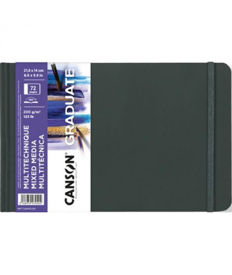 Canson Graduate Mix Media Cuaderno - 36 Hojas de 21.6x14cm - 200g - Grano Fino - Color Blanco