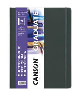 Canson Graduate Mix Media Cuaderno - 36 Hojas de 21.6x27.9cm - 200g - Grano Fino - Color Blanco
