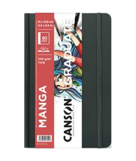 Canson Graduate Manga Cuaderno con 40 Hojas - 14x21.6cm - 200g - Grano Liso - Color Blanco