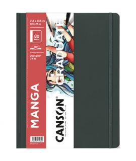 Canson Graduate Manga Cuaderno con 40 Hojas - 21.6x27.9cm - 200g - Grano Liso - Color Blanco