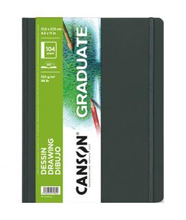 Canson Graduate Dibujo Cuaderno con 52 Hojas - 21.6x27.9cm - 160g - Grano Fino - Color Blanco